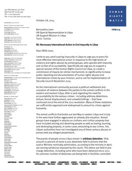 Download HRW Letter to UN Special Representative in Libya.Pdf