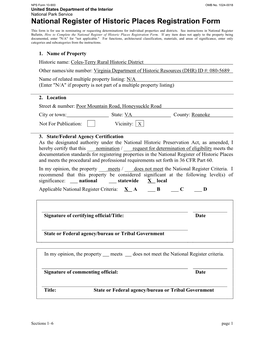 National Register of Historic Places Registration Form