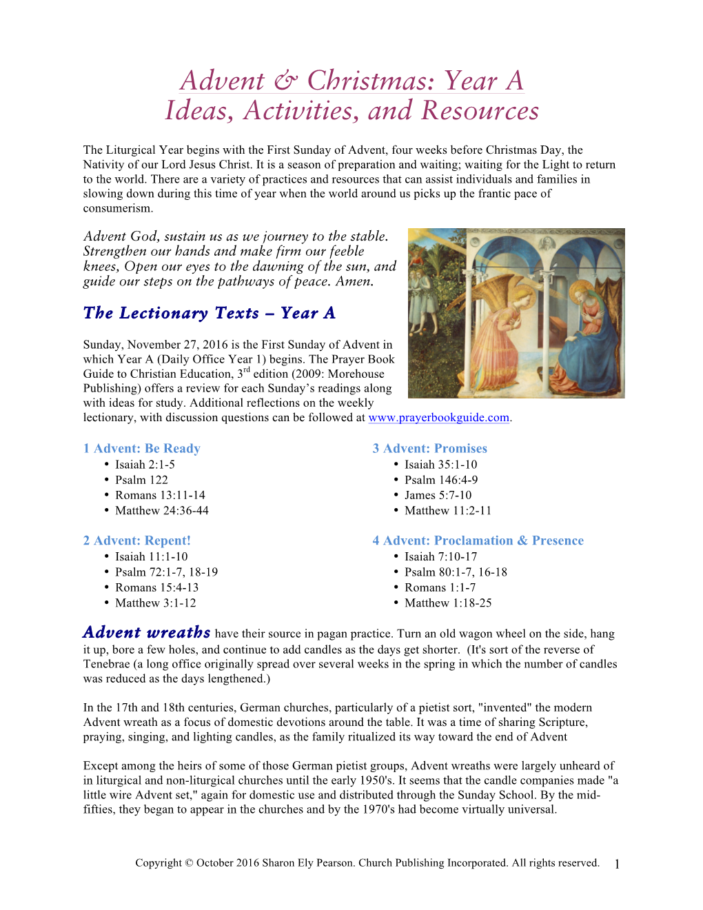 Advent & Christmas: Year a Ideas, Activities, and Resources