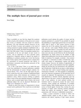 The Multiple Faces of Journal Peer Review