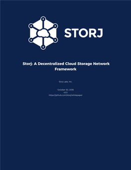 A Decentralized Cloud Storage Network Framework