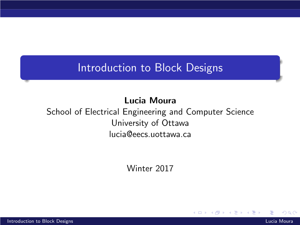 Introduction to Block Designs