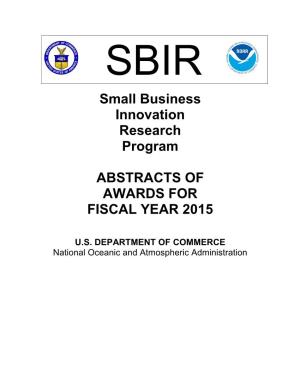 Small Business Innovation Research Program ABSTRACTS OF
