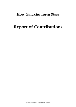 Report of Contributions