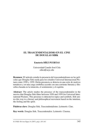 Pdf El Trascendentalismo En El Cine De Douglas Sirk / Emeterio Díez