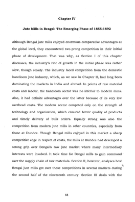 Chapter IV Jute Mills in Bengal: the Emerging Phase of 1855-1892