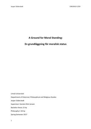 A Ground for Moral Standing