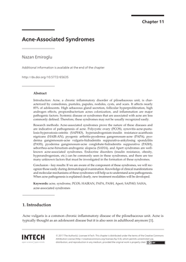Acne-Associated Syndromes Acne-Associated Syndromes