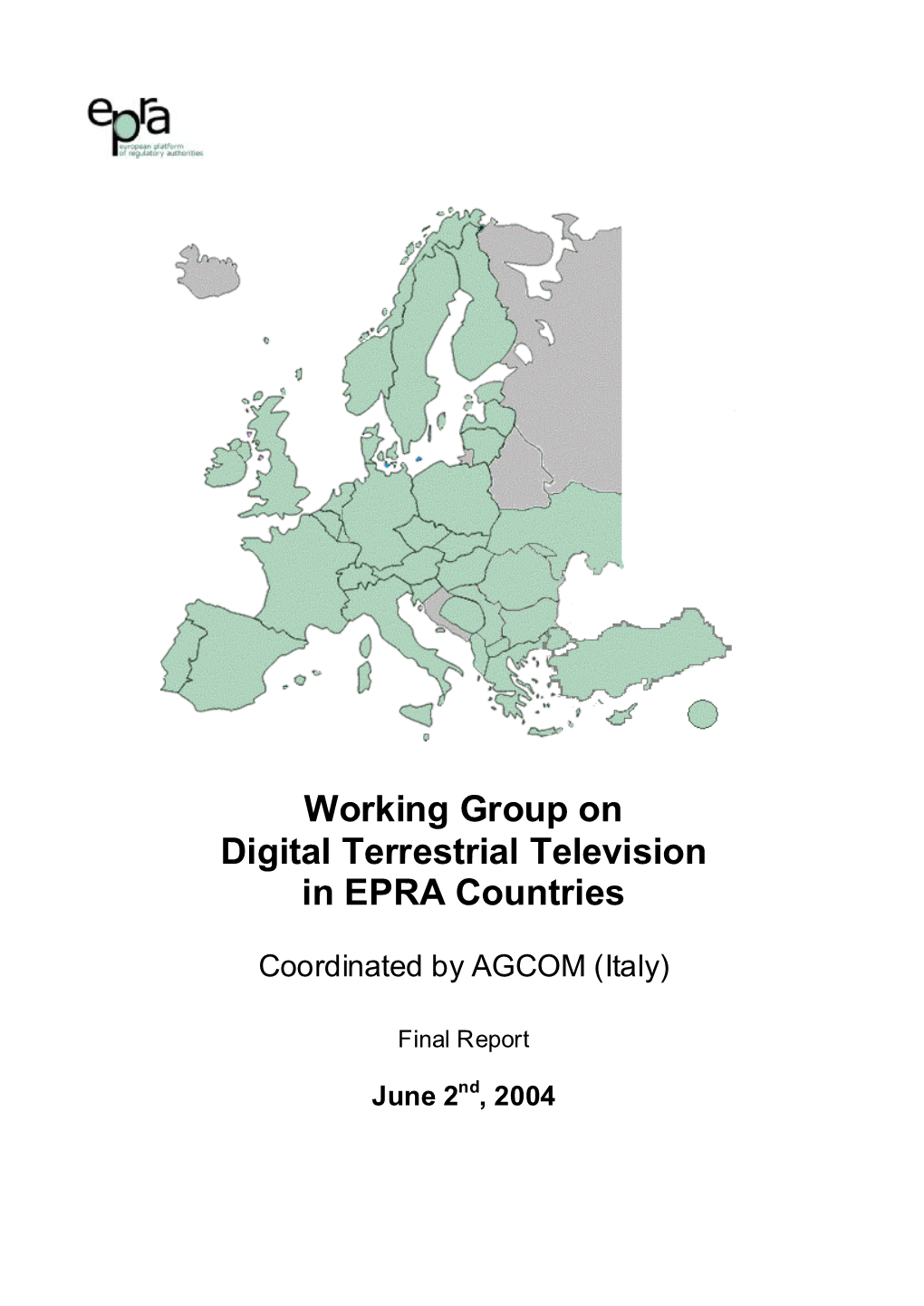 Working Group on Digital Terrestrial Television in EPRA Countries