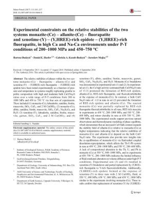 Experimental Constraints on the Relative Stabilities of the Two