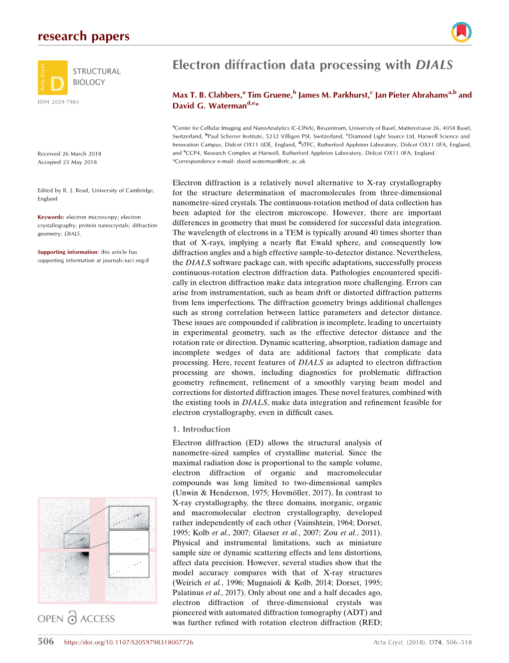 Electron Diffraction Data Processing with DIALS