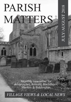 Parish Matters July/August 2018 July/August