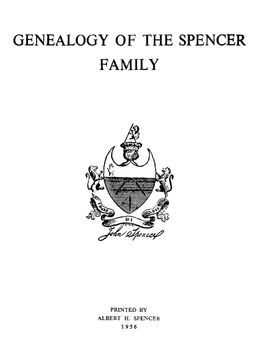 Genealogy of the Spencer Family