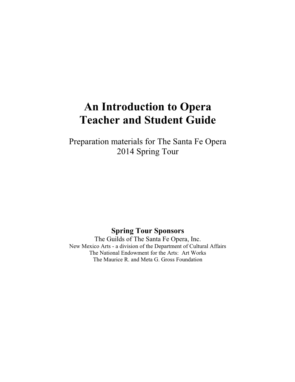 An Introduction to Opera