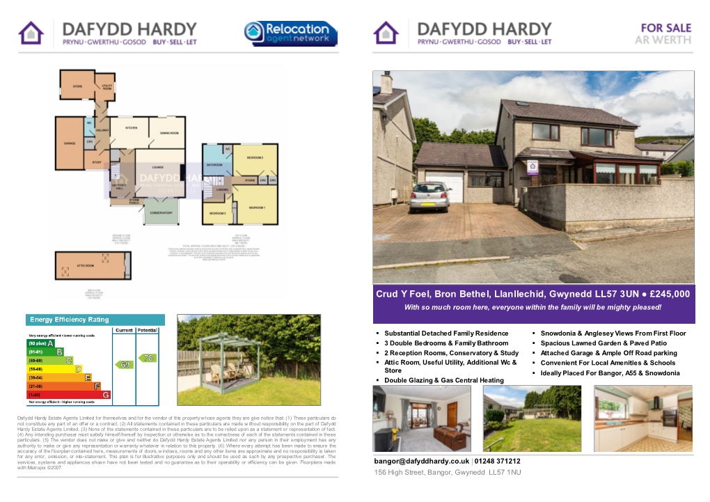 Crud Y Foel, Bron Bethel, Llanllechid, Gwynedd LL57 3UN £245,000