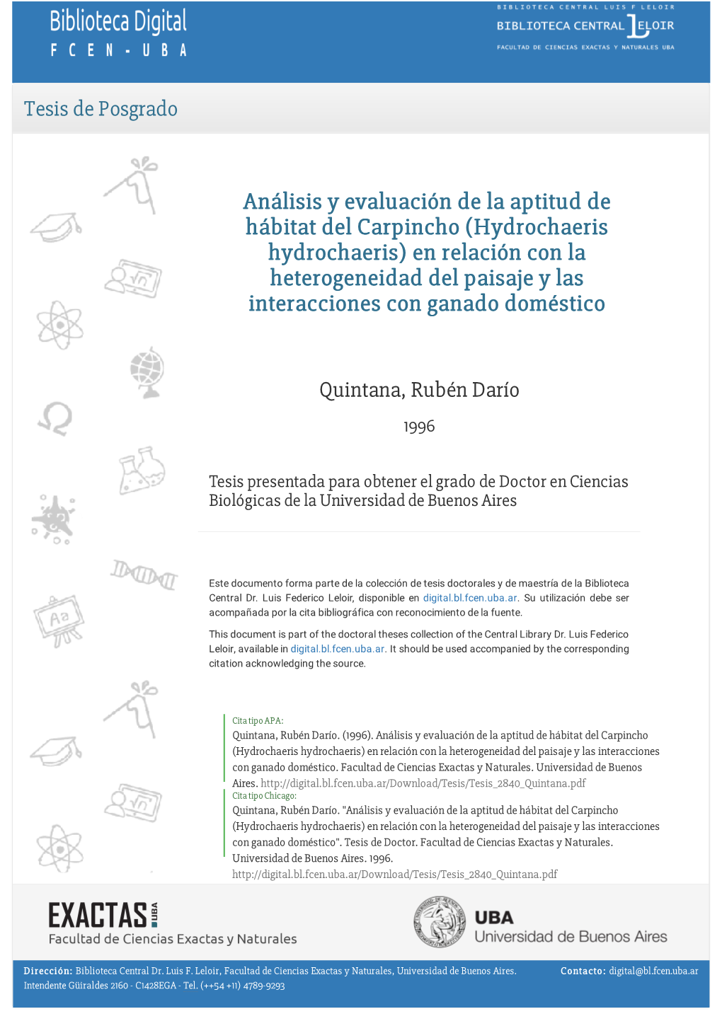 Análisis Y Evaluación De La Aptitud De Hábitat Del Carpincho