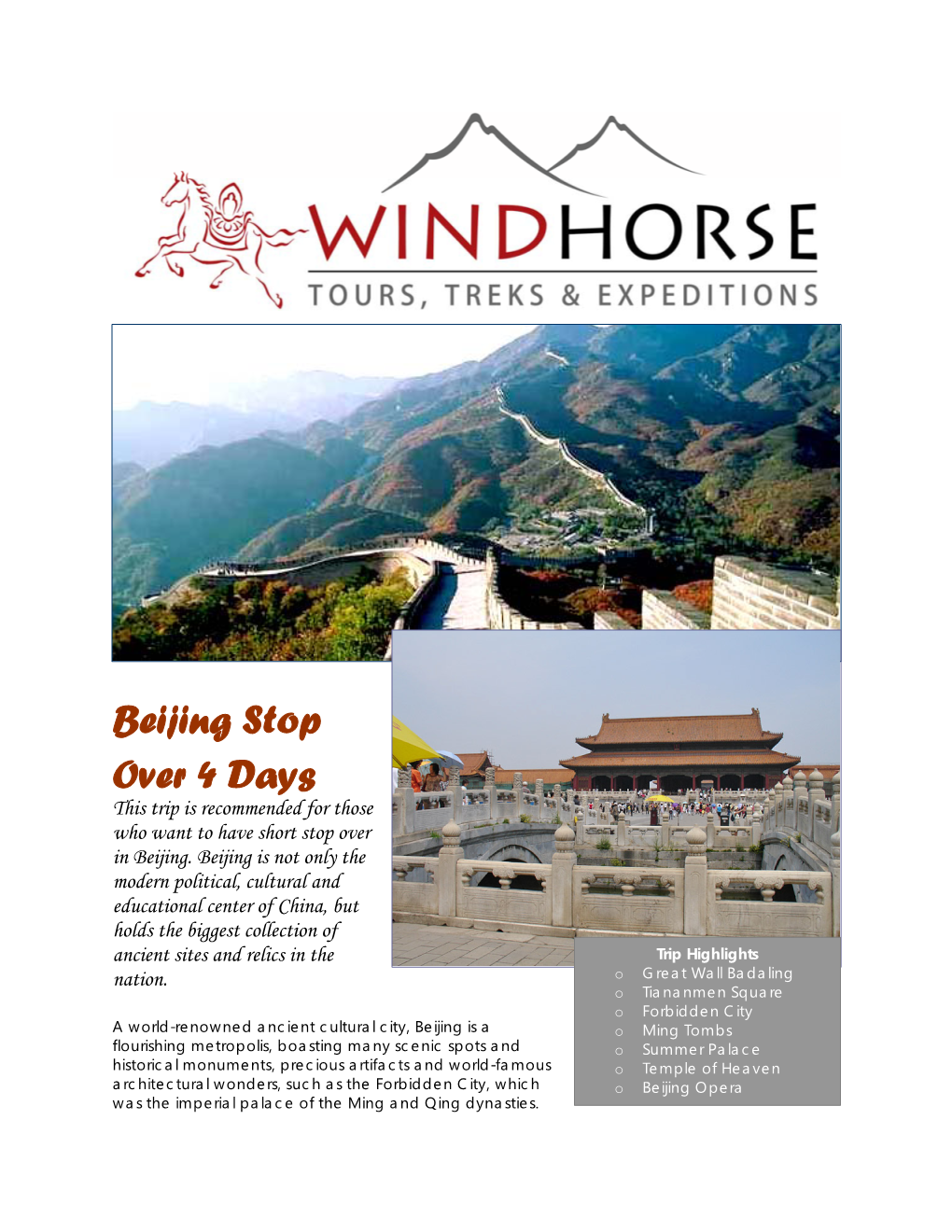 Beijing Stop Over 4 Days This Trip Is Recommended for Those Who Want to Have Short Stop Over in Beijing