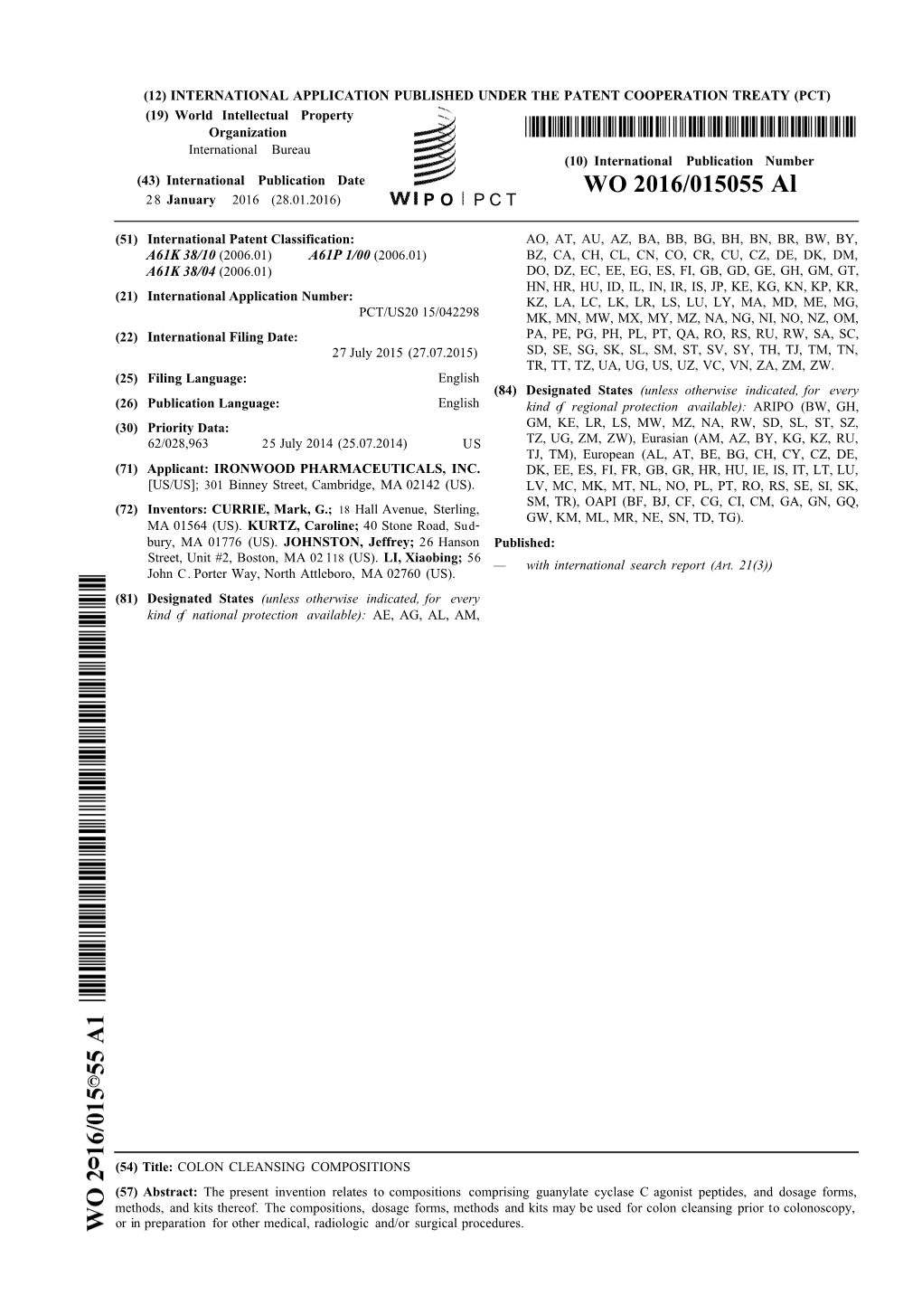 WO 2016/015055 Al 28 January 2016 (28.01.2016) P O P C T