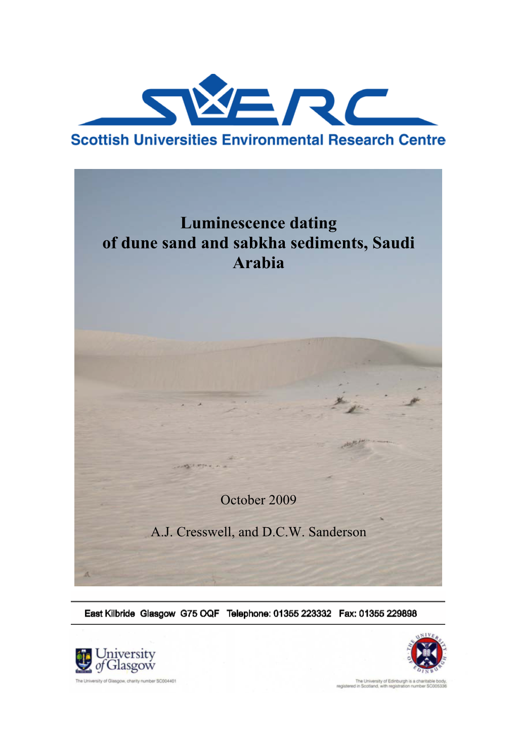 Luminescence Dating of Dune Sand and Sabkha Sediments, Saudi Arabia