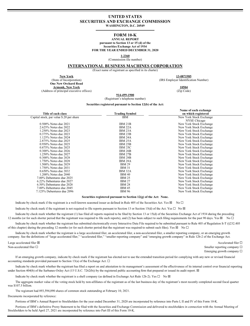 United States Securities and Exchange Commission Washington, D.C