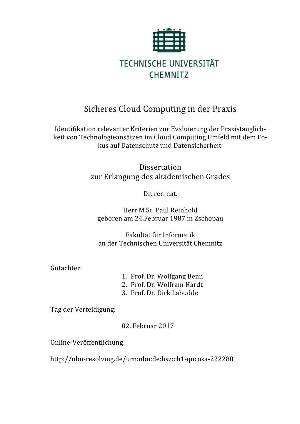 Sicheres Cloud Computing in Der Praxis