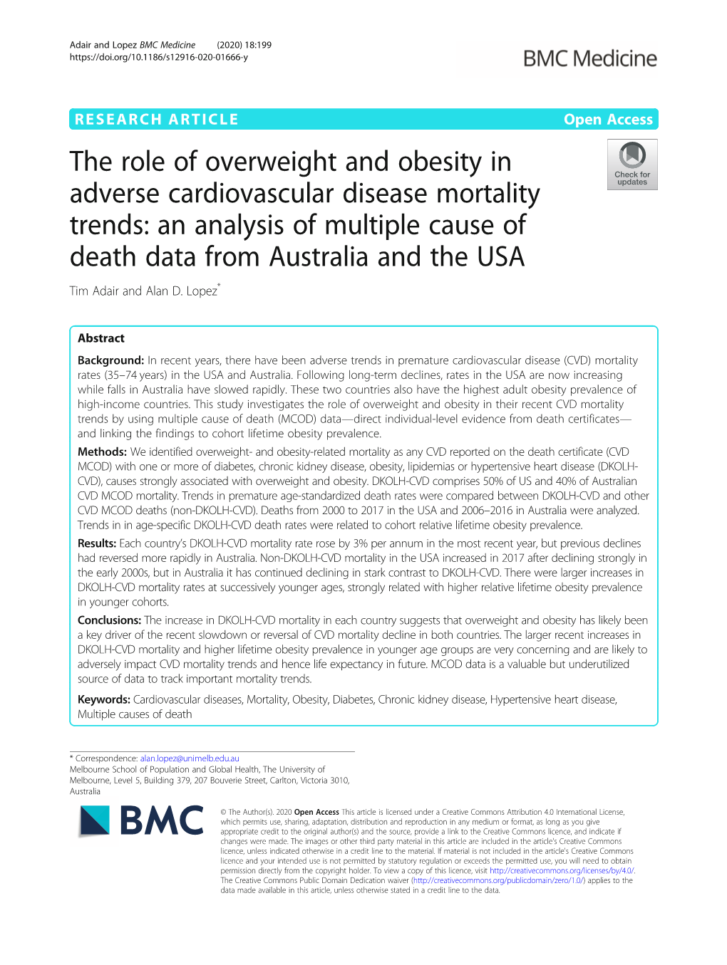 The Role of Overweight and Obesity in Adverse