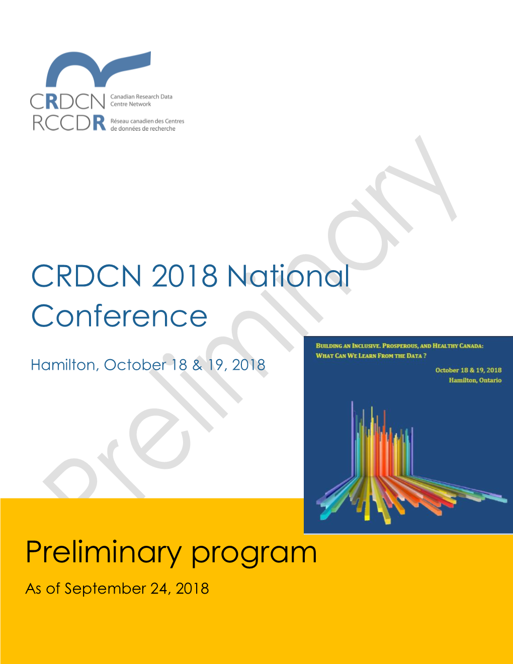 CRDCN 2018 National Conference Preliminary Program