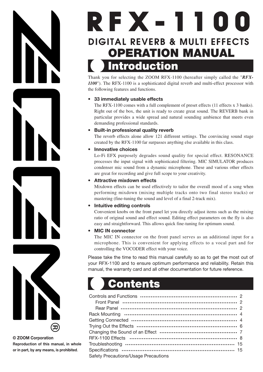 RFX-1100 Operation Manual