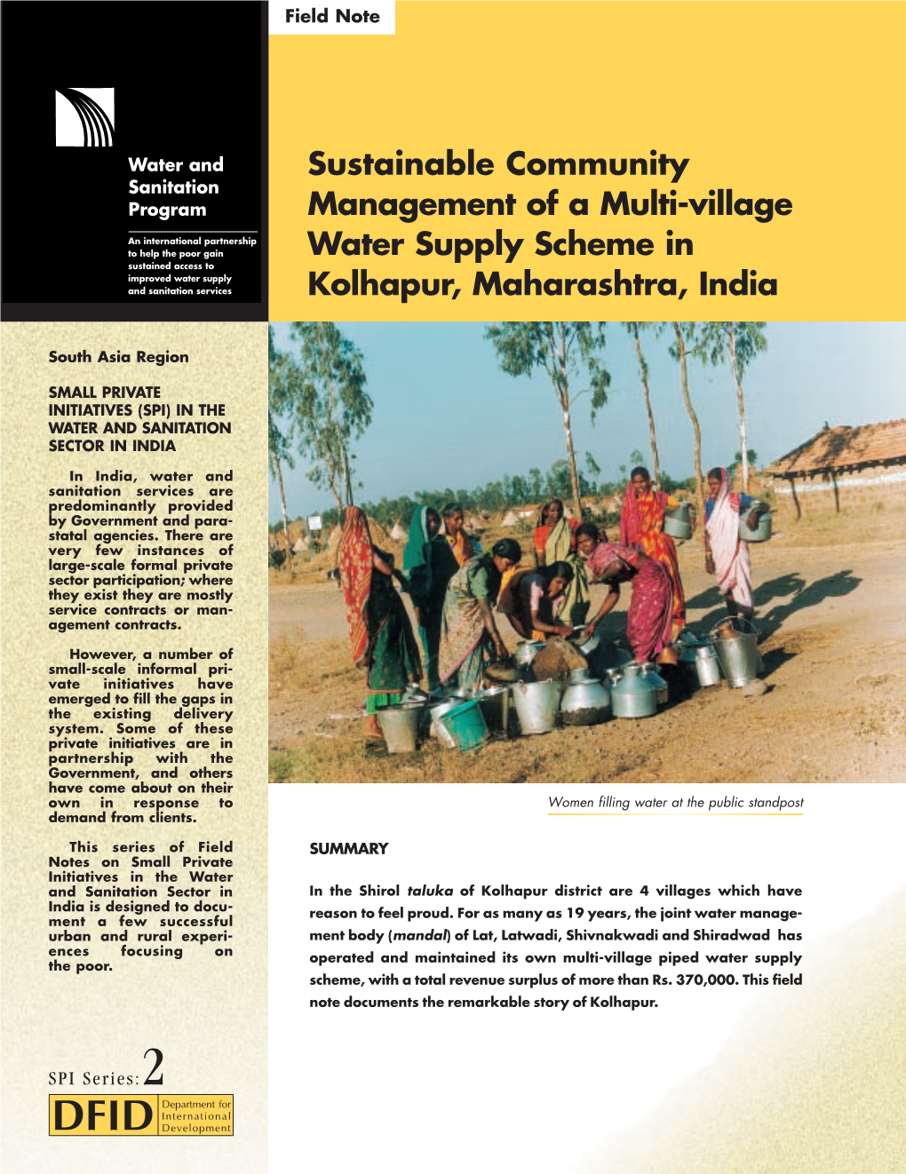 Sustainable Community Management of a Multi-Village Water Supply