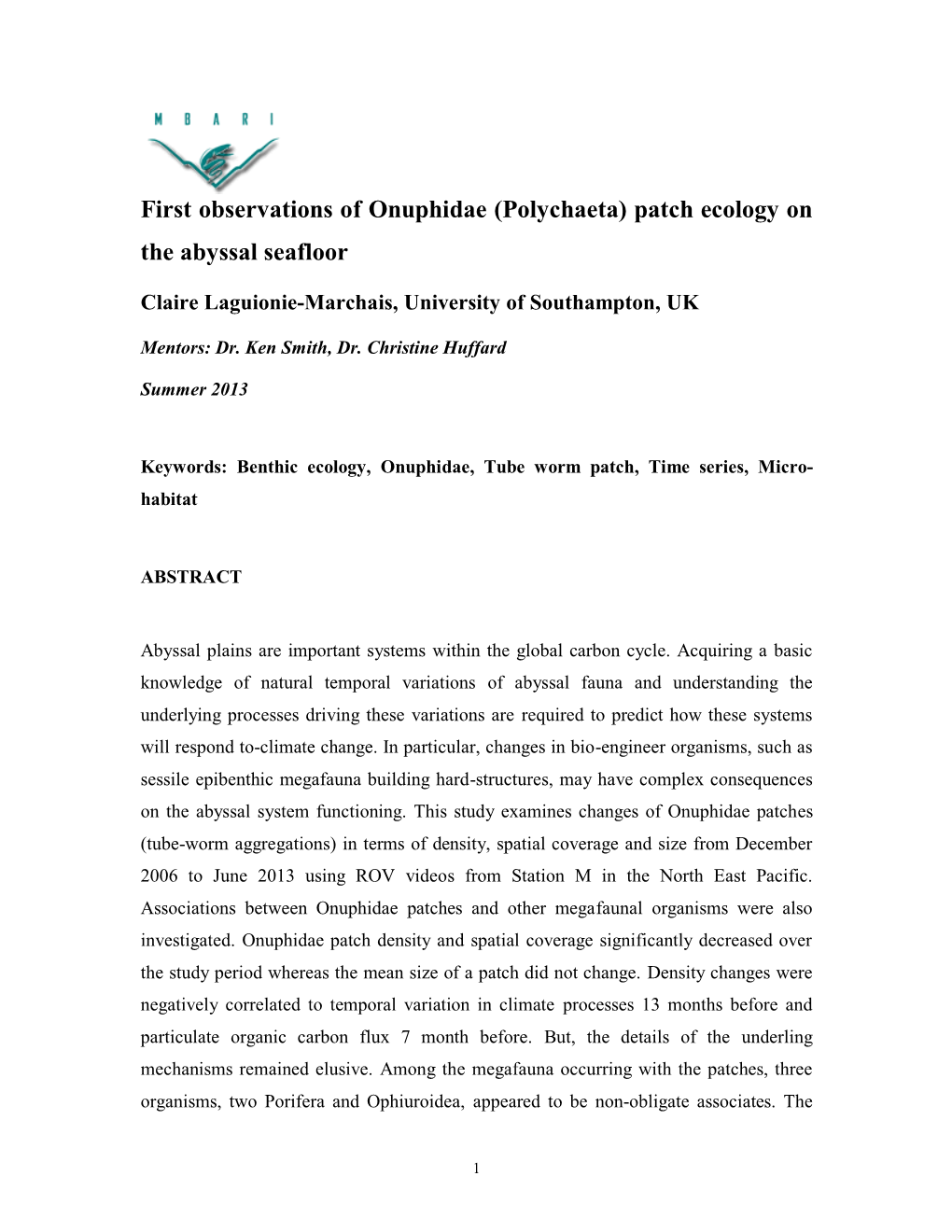 (Polychaeta) Patch Ecology on the Abyssal Seafloor