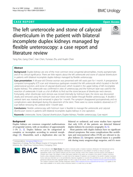 The Left Ureterocele and Stone of Calyceal Diverticulum in the Patient