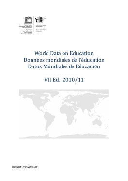 Islamic Republic of Afghanistan; World Data on Education, 2010/11