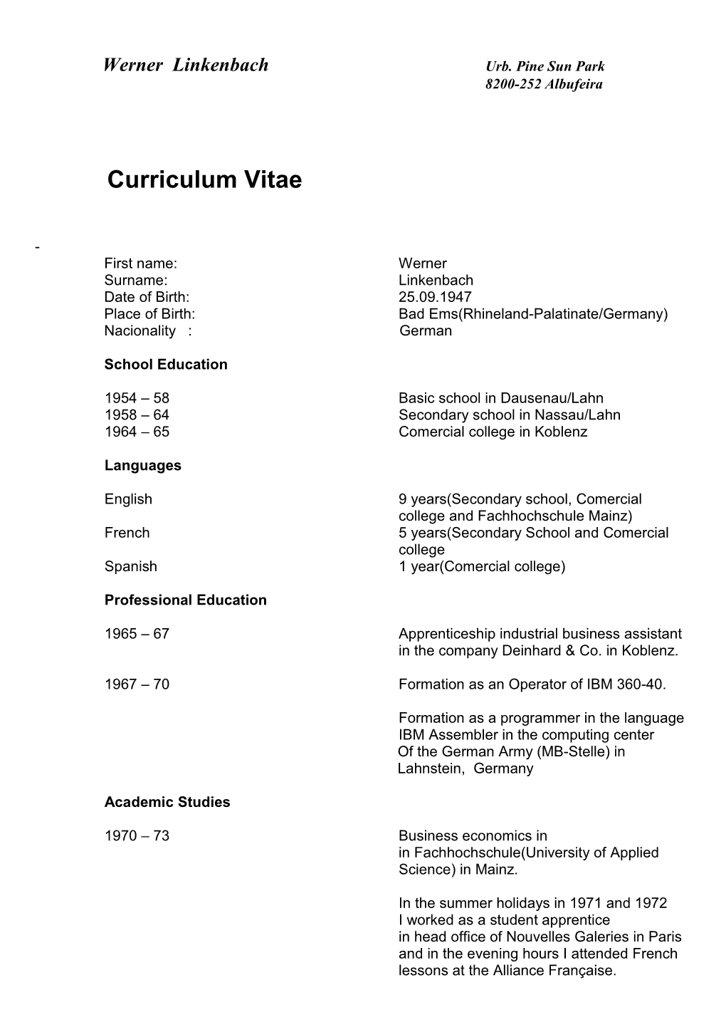 Curriculum Vitae