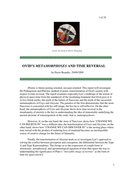 Ovid's Metamorphoses and Time Reversal