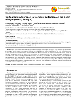 Cartographic Approach to Garbage Collection on the Coast of Ngor (Dakar, Senegal)