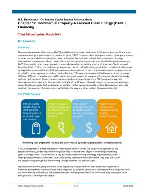 Commercial Property-Assessed Clean Energy (PACE) Financing