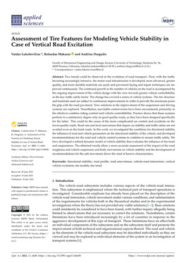Assessment of Tire Features for Modeling Vehicle Stability in Case of Vertical Road Excitation