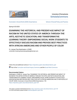 Examining the Historical and Present-Age Impact of Racism in The
