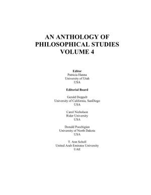 An Anthology of Philosophical Studies Volume 4