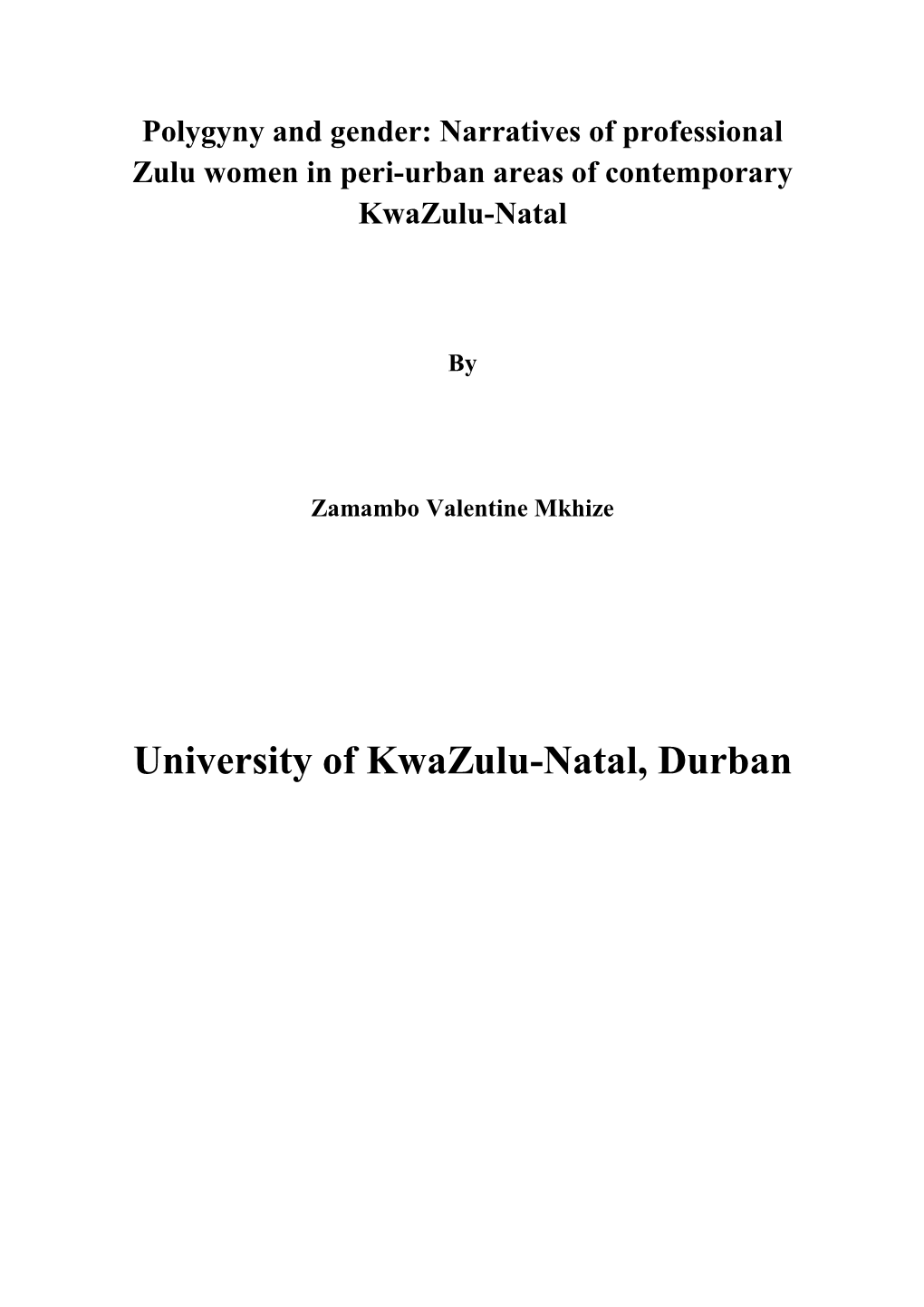 University of Kwazulu-Natal, Durban