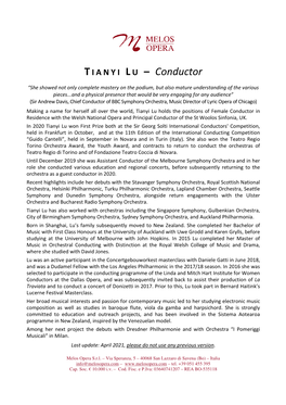 TIANYI LU – Conductor