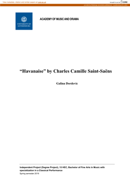“Havanaise” by Charles Camille Saint-Saëns