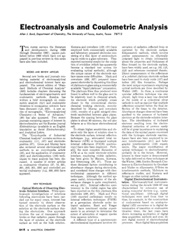 Electroanalysis and Coulometric Analysis Allen 1