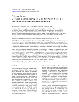 Original Article Elevated Plasma Cathepsin B and Cystatin C Levels in Chronic Obstructive Pulmonary Disease