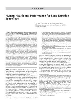 Human Health and Performance for Long-Duration Spaceflight