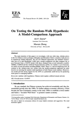 (2000) on Testing the Random-Walk Hypothesis. a Model-Comparison