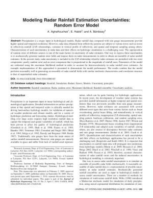 Modeling Radar Rainfall Estimation Uncertainties: Random Error Model A