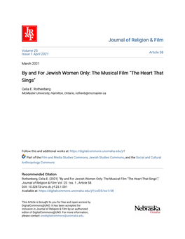 By and for Jewish Women Only: the Musical Film "The Heart That Sings"