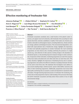 Effective Monitoring of Freshwater Fish