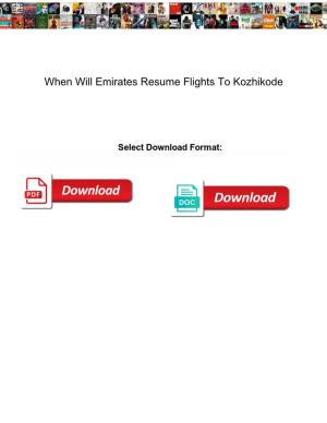 When Will Emirates Resume Flights to Kozhikode